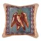 Simply Home 17" Brown and Blue Hot Red Pepper Tapestry Square Throw Pillow